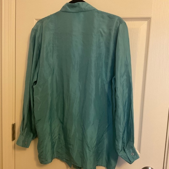 Partner’s By Mervyn’s Vintage Size medium Long Sleeve 100% Silk - Picture 10 of 12